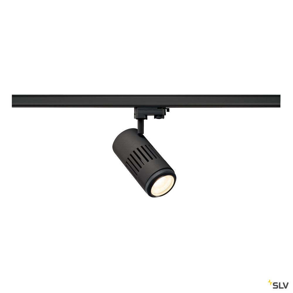 SLV STRUCTEC LED Zooming Lens Strahler für 3Phasen Hochvolt-Stromschiene, 3000K, schwarz, 20-60°, inkl. 3 Phasen-Adapter