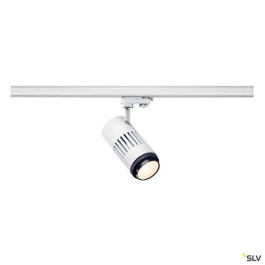 SLV STRUCTEC LED Zooming Lens Strahler für 3Phasen Hochvolt-Stromschiene, 3000K, weiss, 20-60°, inkl. 3 Phasen-Adapter