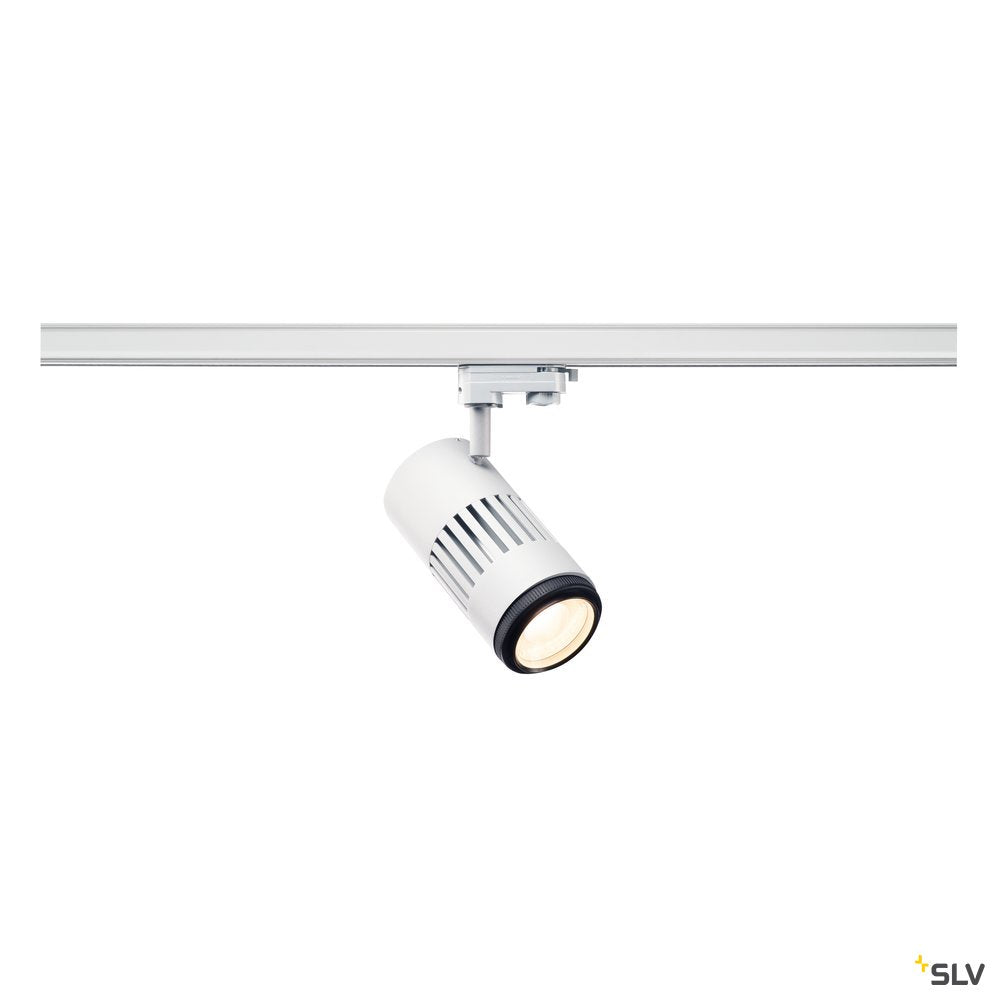 SLV STRUCTEC LED Zooming Lens Strahler für 3Phasen Hochvolt-Stromschiene, 3000K, weiss, 20-60°, inkl. 3 Phasen-Adapter