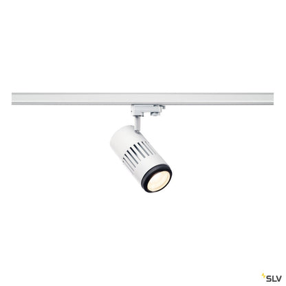 SLV STRUCTEC LED Zooming Lens Strahler für 3Phasen Hochvolt-Stromschiene, 3000K, weiss, 20-60°, inkl. 3 Phasen-Adapter