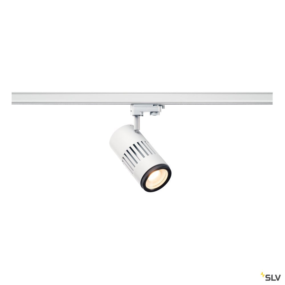 SLV STRUCTEC LED Zooming Lens Strahler für 3Phasen Hochvolt-Stromschiene, 3000K, weiss, 20-60°, inkl. 3 Phasen-Adapter