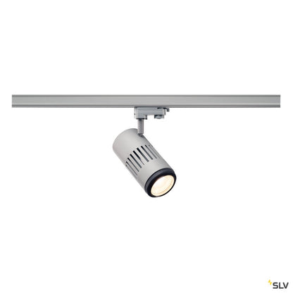 SLV STRUCTEC LED Zooming Lens Strahler für 3Phasen Hochvolt-Stromschiene, 3000K, silbergrau, 20-60°, inkl. 3 Phasen-Adapter