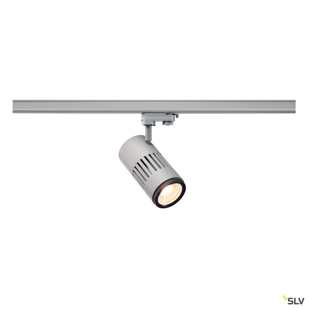 SLV STRUCTEC LED Zooming Lens Strahler für 3Phasen Hochvolt-Stromschiene, 3000K, silbergrau, 20-60°, inkl. 3 Phasen-Adapter