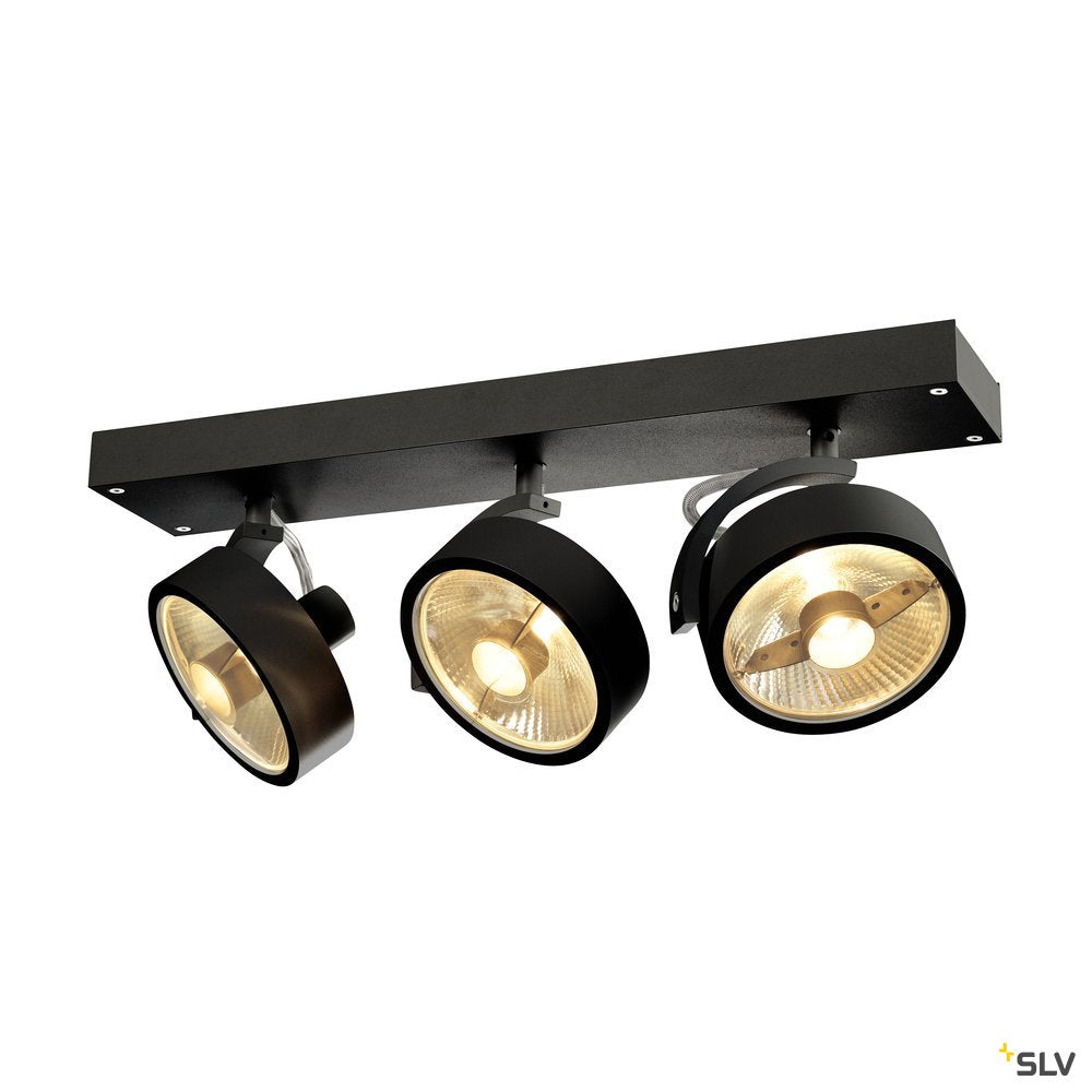 SLV KALU 3 QPAR111, Wand- und Deckenleuchte, schwarz, max. 75W
