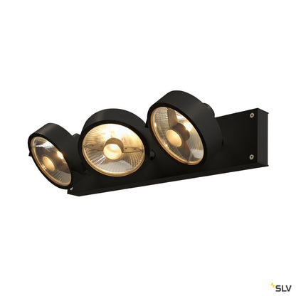 SLV KALU 3 QPAR111, Wand- und Deckenleuchte, schwarz, max. 75W