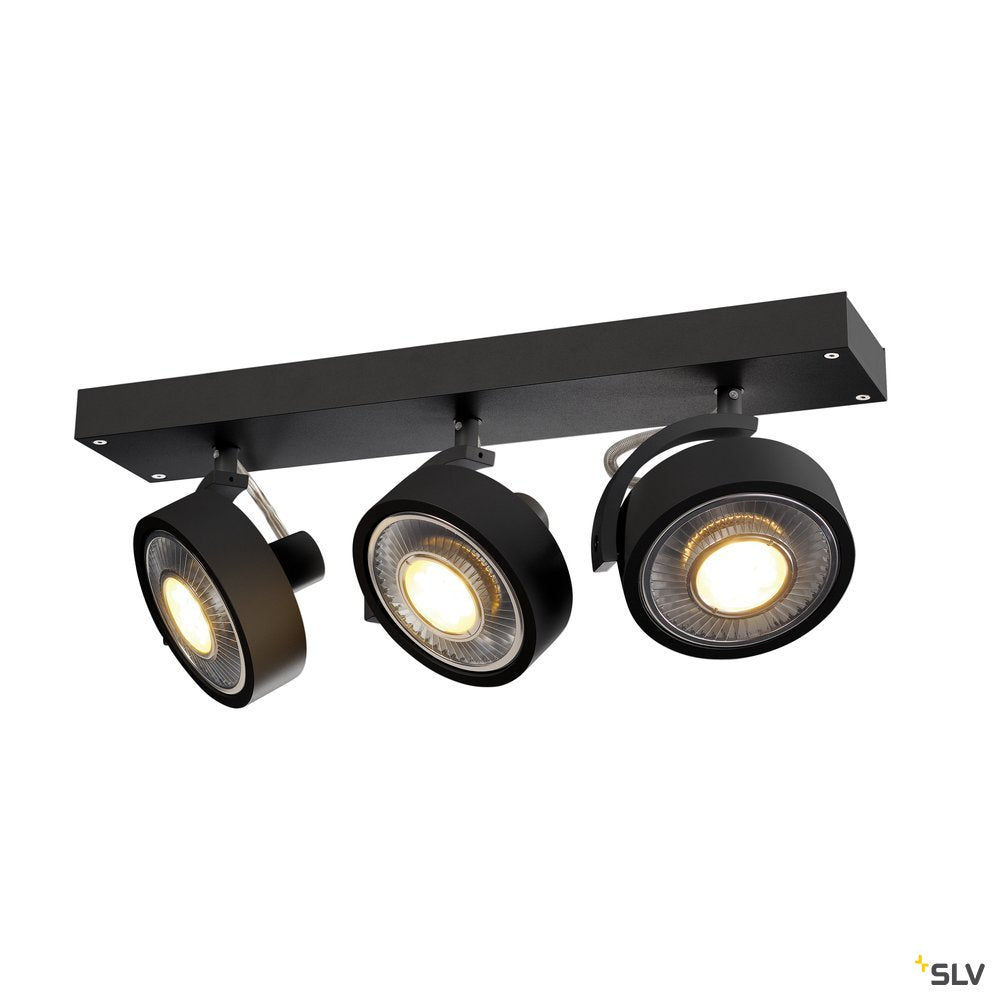 SLV KALU 3 QPAR111, Wand- und Deckenleuchte, schwarz, max. 75W