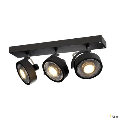 SLV KALU 3 QPAR111, Wand- und Deckenleuchte, schwarz, max. 75W