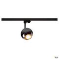 SLV LIGHT EYE 150 QPAR111 Strahler für 3Phasen Hochvolt-Stromschiene, schwarz/chrom, max. 75W, inkl. 3 Phasen-Adapter