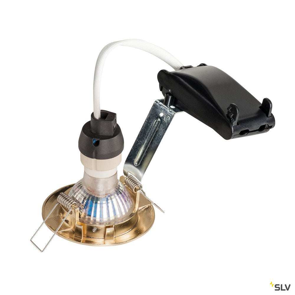 SLV PIKA QPAR51, Deckeneinbauleuchte, starr, messing, max. 50W