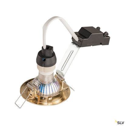 SLV PIKA QPAR51, Deckeneinbauleuchte, starr, messing, max. 50W