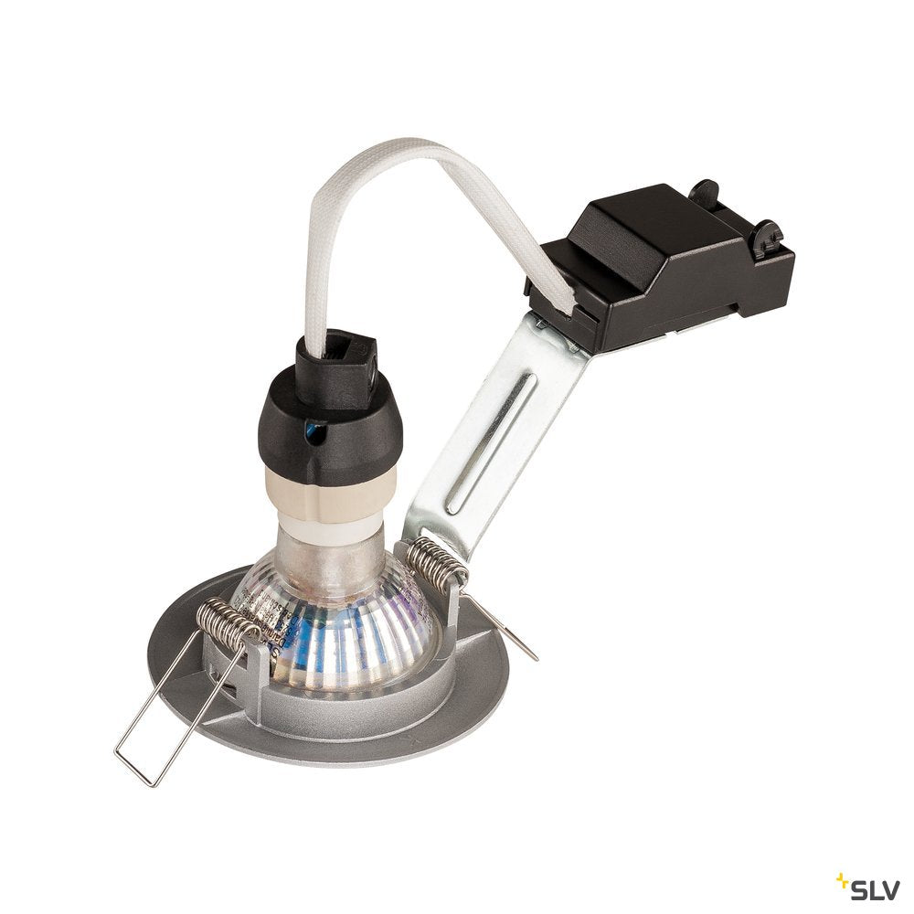 SLV PIKA QPAR51, Deckeneinbauleuchte, starr, silbergrau, max. 50W