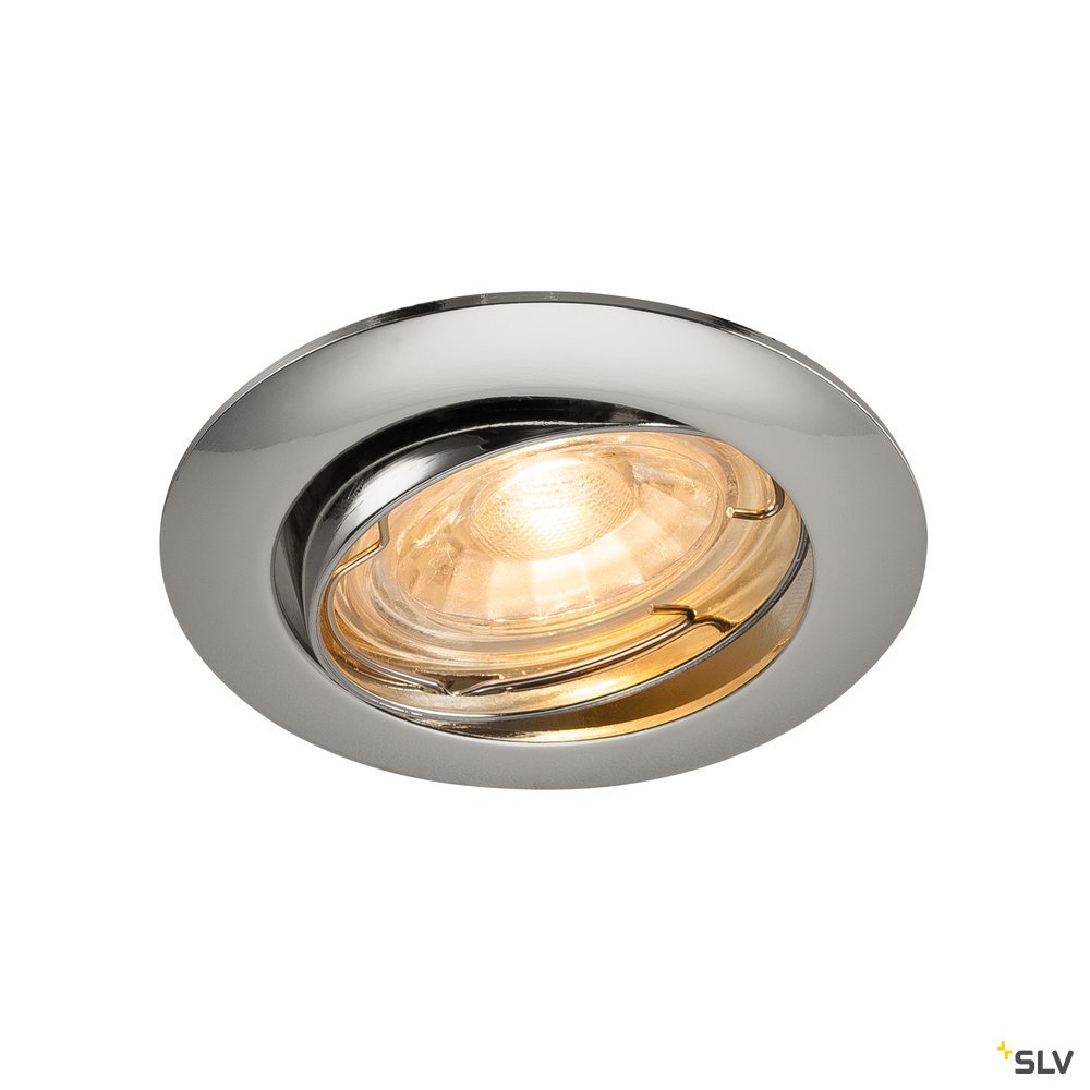 SLV PIKA QPAR51, Deckeneinbauleuchte, schwenkbar, chrom, max. 50W