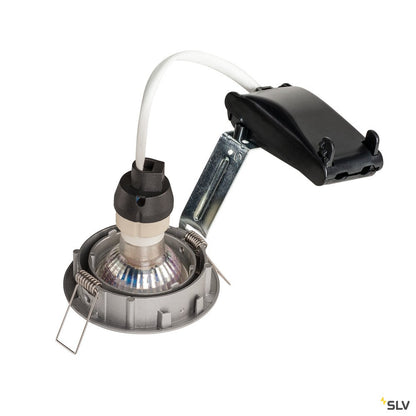 SLV PIKA QPAR51, Deckeneinbauleuchte, schwenkbar, silbergrau, max. 50W