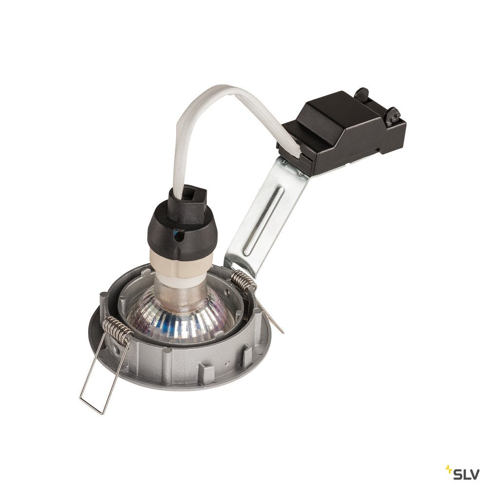 SLV PIKA QPAR51, Deckeneinbauleuchte, schwenkbar, silbergrau, max. 50W