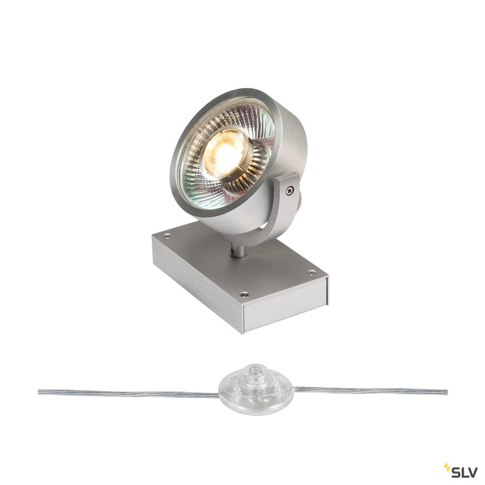 SLV KALU QPAR111 1 FLOOR, Bodenleuchte, silbergrau, max. 75W
