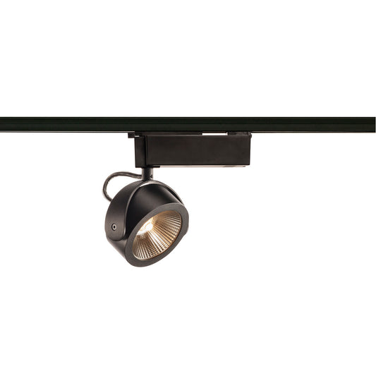 SLV KALU LED Strahler für 1Phasen Hochvolt-Stromschiene, 3000K, schwarz, 24°, inkl. 1 Phasen-Adapter