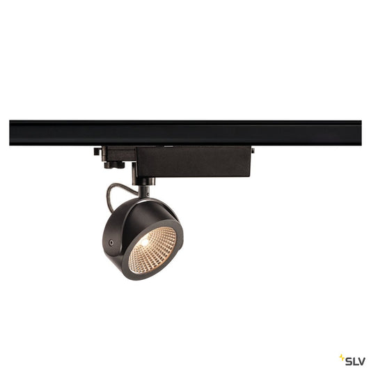 SLV KALU LED Strahler für 3Phasen Hochvolt-Stromschiene, 3000K, schwarz, 60°, inkl. 3 Phasen-Adapter