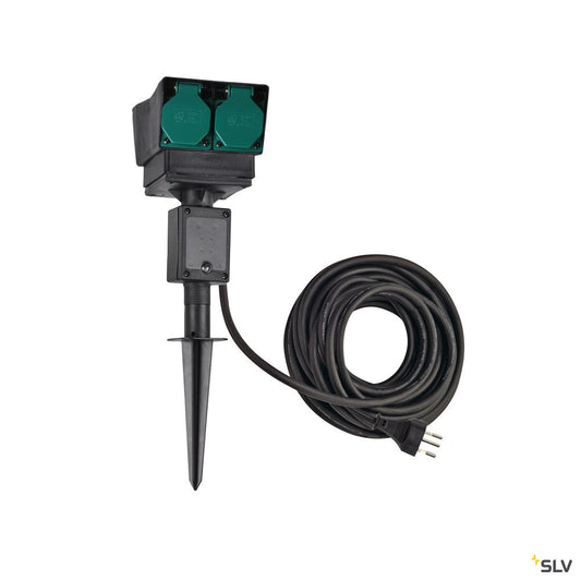 SLV 4-Fach Gartensteckdose IP44 Italien Version, 10m Zuleitung