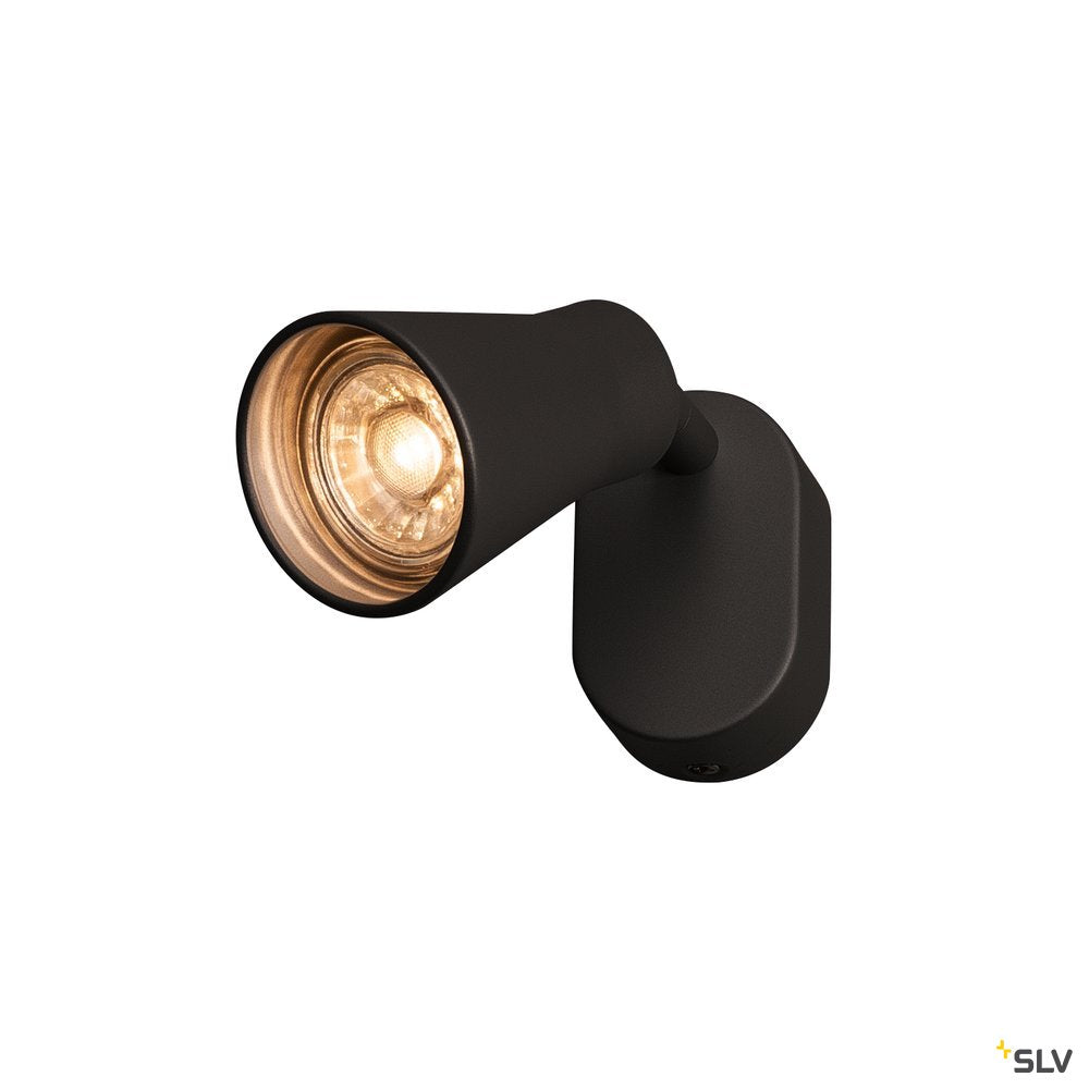 SLV AVO CW Single, Indoor Wand- und Deckenaufbauleuchte, QPAR51, schwarz, max. 50W