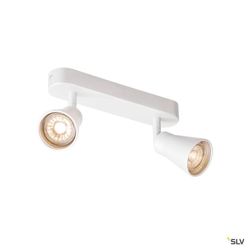 SLV AVO CW Double, Indoor Wand- und Deckenaufbauleuchte, QPAR51, weiß, max. 50W