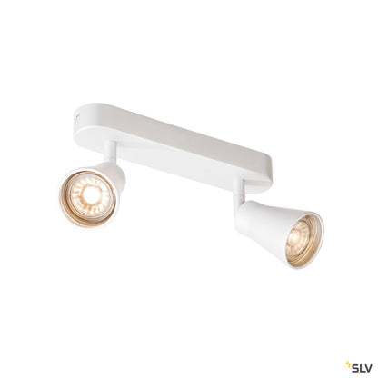 SLV AVO CW Double, Indoor Wand- und Deckenaufbauleuchte, QPAR51, weiß, max. 50W