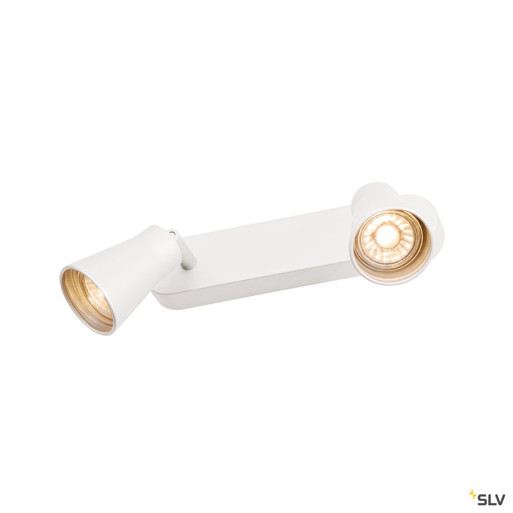 SLV AVO CW Double, Indoor Wand- und Deckenaufbauleuchte, QPAR51, weiß, max. 50W