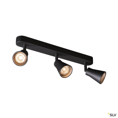 SLV AVO CW Triple, Indoor Wand- und Deckenaufbauleuchte, QPAR51, schwarz, max. 50W