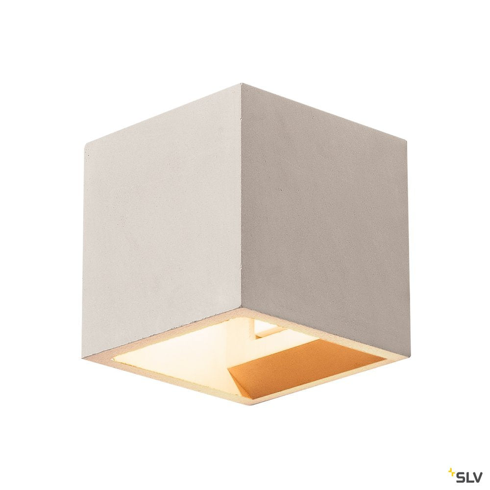 SLV SOLID CUBE Wandleuchte, QT14, grau, max. 25W