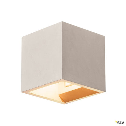 SLV SOLID CUBE Wandleuchte, QT14, grau, max. 25W