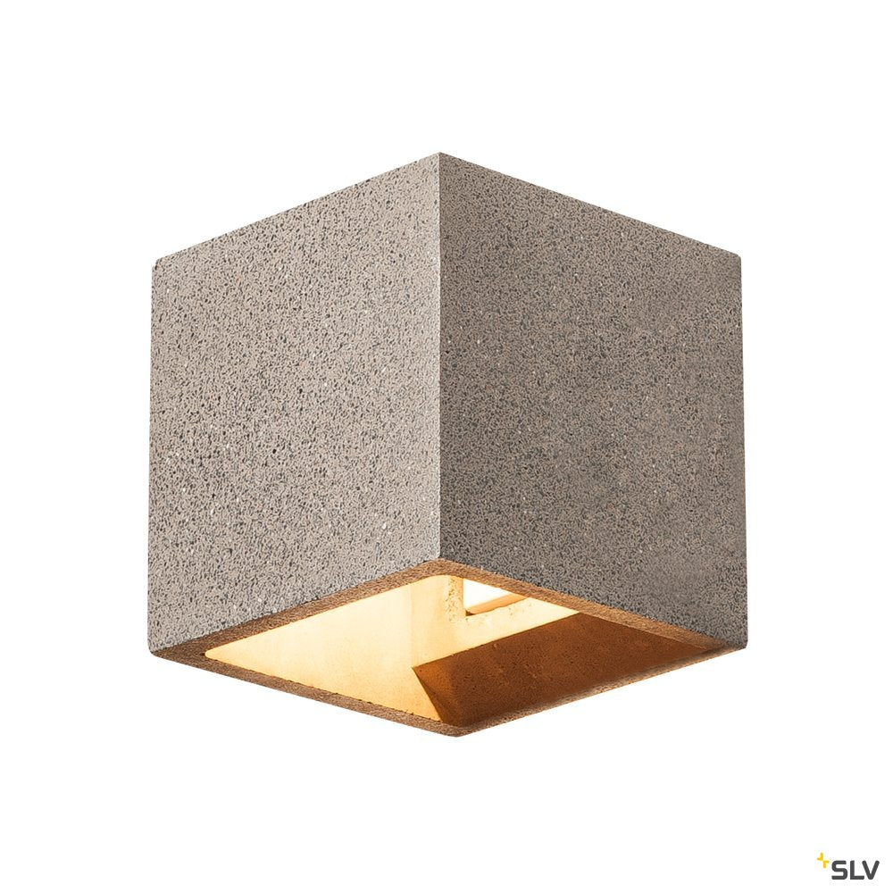 SLV SOLID CUBE Wandleuchte, QT14, schwarzer Sandstein, max. 25W