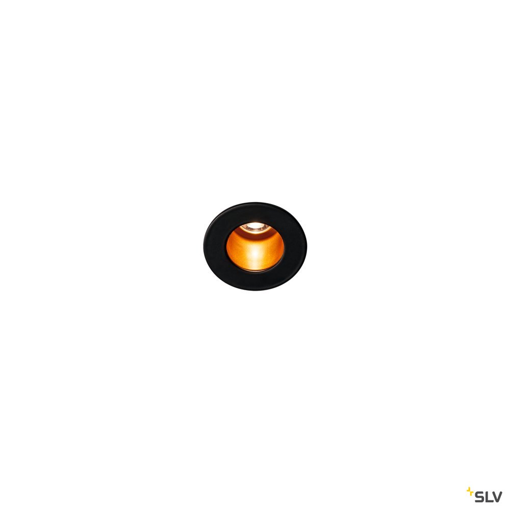 SLV TRITON MINI LED Deckeneinbauleuchte, schwarz/gold, 3000K, 12°