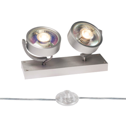 SLV KALU QPAR111 2 FLOOR, Bodenleuchte, silbergrau, max. 75W