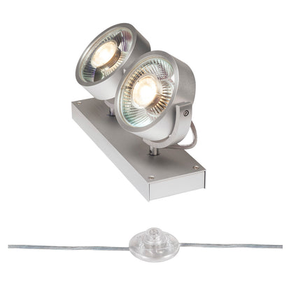 SLV KALU QPAR111 2 FLOOR, Bodenleuchte, silbergrau, max. 75W