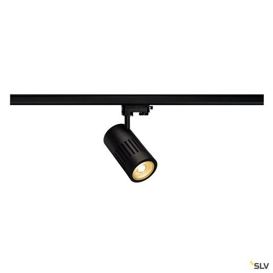 SLV STRUCTEC LED Strahler für 3Phasen Hochvolt-Stromschiene, 24W, 3000K, 36°, schwarz, inkl. 3 Phasen Adapter