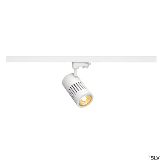 SLV STRUCTEC LED Strahler für 3Phasen Hochvolt-Stromschiene, 24W, 3000K, 36°, weiss, inkl. 3 Phasen Adapter