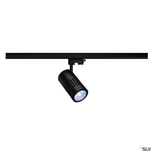 SLV STRUCTEC LED Strahler für 3Phasen Hochvolt-Stromschiene, 24W, 4000K, 60°, schwarz, inkl. 3 Phasen Adapter