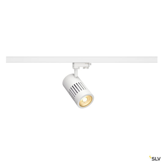 SLV STRUCTEC LED Strahler für 3Phasen Hochvolt-Stromschiene, 30W, 3000K, 36°, weiss, inkl. 3 Phasen Adapter