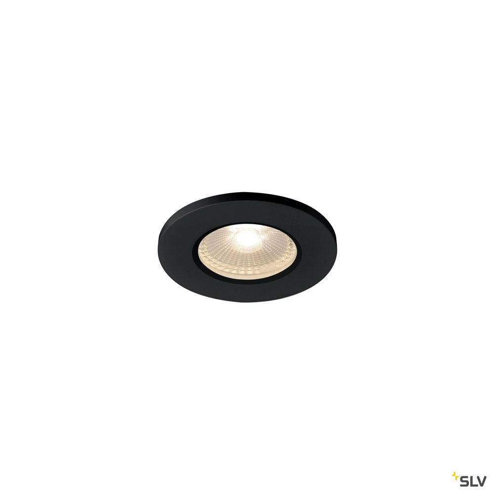SLV KAMUELA ECO LED Fire-rated Deckeneinbauleuchte, schwarz, 3000K, 38°, dimmbar, IP65