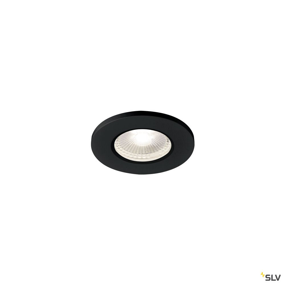 SLV KAMUELA ECO LED Fire-rated Deckeneinbauleuchte, schwarz, 4000K, 38°, dimmbar, IP65