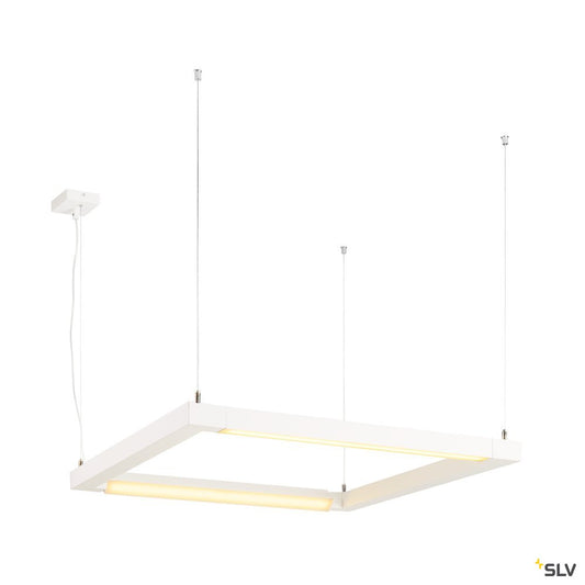 SLV OPEN GRILL LED, Double Twist Pendelleuchte, eckig, weiss
