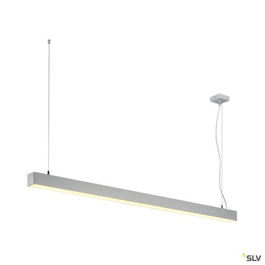 SLV Q-LINE DALI SINGLE LED, Pendelleuchte, dimmbar, 1500mm, silber