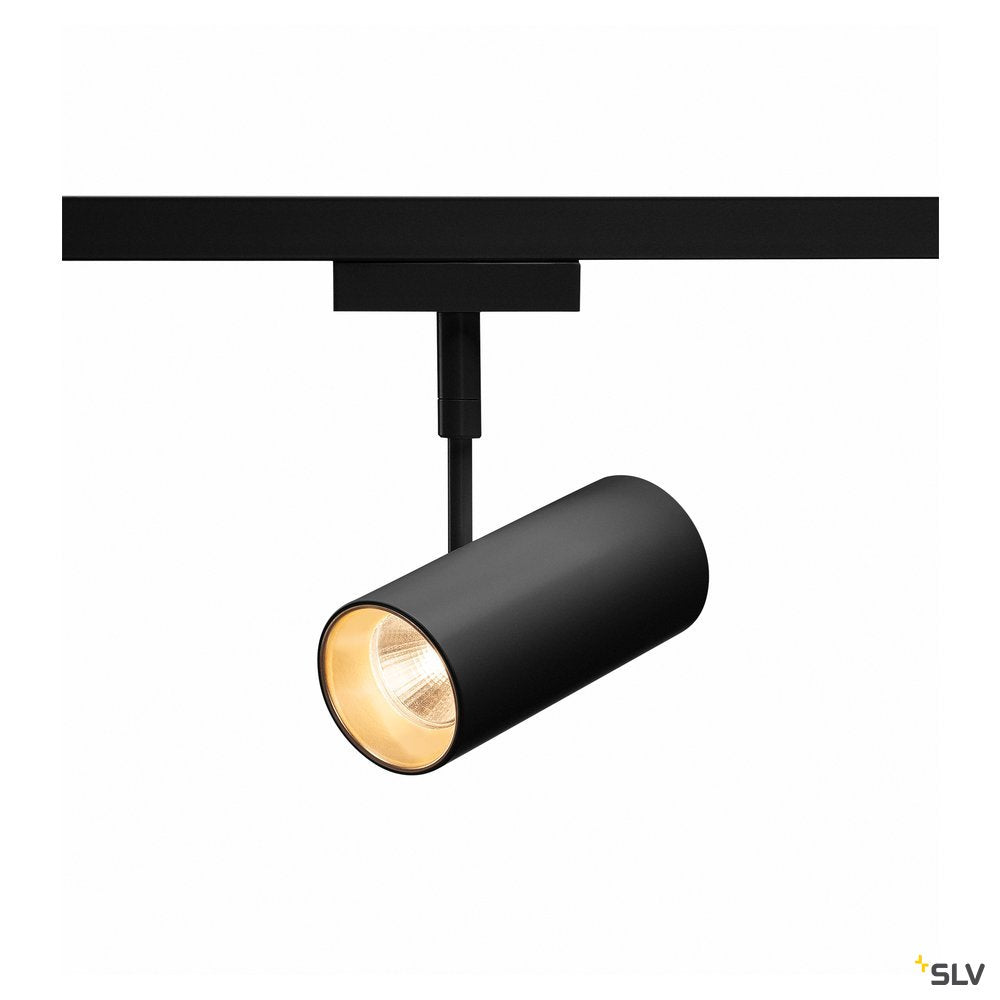 SLV REVILO, Strahler für SLV D-TRACK Hochvolt-Stromschiene 2Phasen, LED, 3000K, schwarz, 36°, inkl. 2 Phasen-Adapter