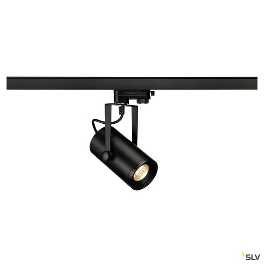 SLV EURO SPOT LED, small, 9W COB LED, schwarz, 36°, 3000K, inkl. 3P.-Adapter