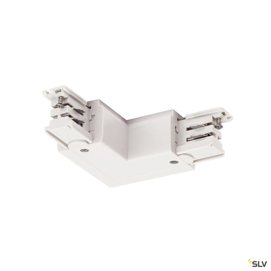 SLV L-Verbinder für S-TRACK 3P.- Schiene, Erde, innen, verkehrsweiß