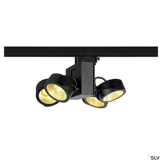 SLV TEC KALU quad, schwarz, 60°, 3000K, inkl. 3P.-Adapter