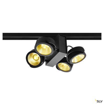 SLV TEC KALU quad, schwarz, 60°, 3000K, inkl. 3P.-Adapter