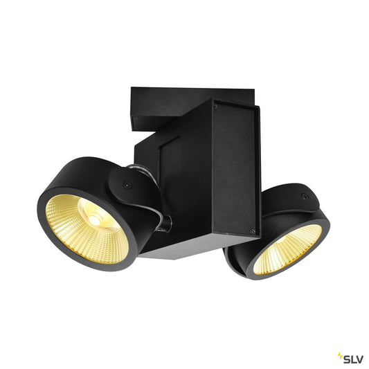 SLV TEC KALU CW, LED Indoor Wand- und Deckenaufbauleuchte, double, schwarz, 60°, 3000K