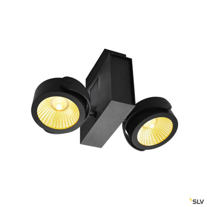 SLV TEC KALU CW, LED Indoor Wand- und Deckenaufbauleuchte, double, schwarz, 60°, 3000K