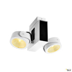 SLV TEC KALU CW, LED Indoor Wand- und Deckenaufbauleuchte, double weiß/schwarz 60° 3000K