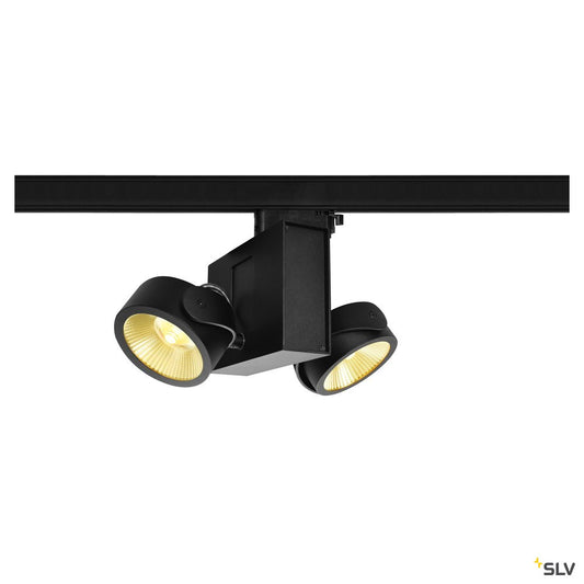 SLV TEC KALU double, schwarz, 24°, 3000K, inkl. 3P.-Adapter